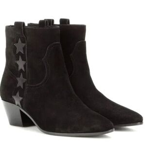 Saint Laurent Wyatt Star Western Ankle Boots - 37